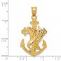 14K Yellow Gold Mariners Cross & Eagle Pendant