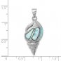 Sterling Silver Larimar Sea Shell Pendant
