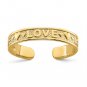 14K Gold Love Toe Ring
