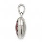Sterling Silver Red Enamel & Marcasite Heart Locket