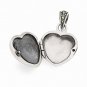 Sterling Silver Red Enamel & Marcasite Heart Locket