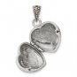 Sterling Silver Red Enamel & Marcasite Heart Locket