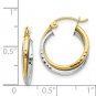 10K Two Tone Textured Twist Hoop Earrings