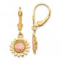14K Two Tone Sunflower Dangle Leverback Earrings