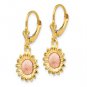 14K Two Tone Sunflower Dangle Leverback Earrings