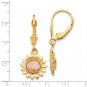 14K Two Tone Sunflower Dangle Leverback Earrings
