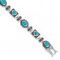 Sterling Silver Created Turquoise & Marcasite Bracelet