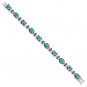 Sterling Silver Created Turquoise & Marcasite Bracelet