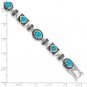 Sterling Silver Created Turquoise & Marcasite Bracelet