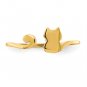 14K Yellow Gold Cat Adjustable Cuff Ring