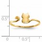 14K Yellow Gold Cat Adjustable Cuff Ring