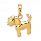 14K Yellow Gold Polished Dog Charm/Pendant