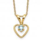Children's March Aquamarine Birthstone Heart Necklace