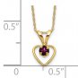 Children's June Rhodolite Garnet Birthstone Heart Necklace