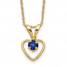 Children's September Sapphire Birthstone Heart Necklace