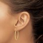 10K Yellow Gold Twisted Diamond Cut Hoop Earrings