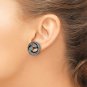 Sterling Silver Onyx and Marcasite Post Earrings