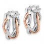 10K Two Tone Gold Twisted Hoop Earrings