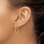 10K Yellow Gold Textured Hollow Oval Hoop Earrings
