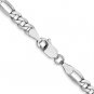 14K White Gold 4mm Flat Figaro Chain - 20" Long