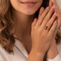 Sterling Silver Baltic Amber Elliptical Ring