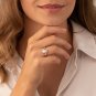 Sterling Silver Freshwater Button Shape Pearl Ring