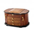 High Gloss Oak Burl Veneer Locking Wooden Jewelry Box