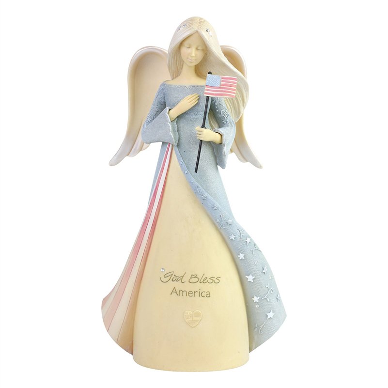Foundations God Bless America Patriotic Angel Figurine