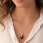 Sterling Silver Baltic Amber Bee Pendant Necklace