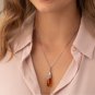 Sterling Silver Amber Drop Pendant Necklace
