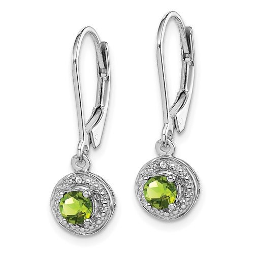 Sterling Silver Diamond & Peridot Earrings
