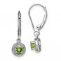 Sterling Silver Diamond & Peridot Earrings
