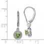 Sterling Silver Diamond & Peridot Earrings