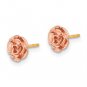 Black Hills Gold 10K Two-Tone Rose Stud Earrings