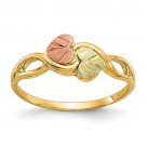 Black Hills Gold 10K Tri-Color Double Leaf Ring