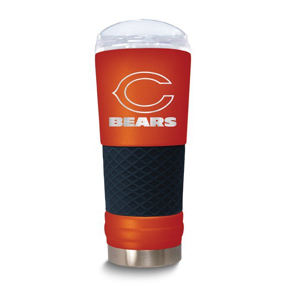 NFL Chicago Bears 24 Oz. Stainless Steel Silicone Grip Tumbler with Lid