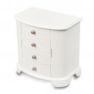 White Finish Wooden 3-Drawer Jewelry Box