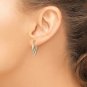 14K Two Tone Gold Oval Tube Hoop Earrings