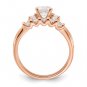 Sterling Silver Rose Gold-Plated Cubic Zirconia Engagement Ring & Band Set