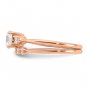Sterling Silver Rose Gold-Plated Cubic Zirconia Engagement Ring & Band Set