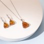 Sterling Silver Baltic Amber Trillion Shape Fishhook Earrings