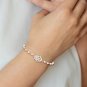 Sterling Silver Hamsa Adjustable Bracelet with Freshwater Cultured Pearls