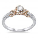 14K Two Tone Gold .38 CTW Diamond Promise Ring - Size 6.5