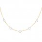 14K Two Tone Gold Heart Fashion Link Necklace