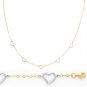 14K Two Tone Gold Heart Fashion Link Necklace
