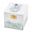 Children's Ballerina Square Shaped Musical Jewelry Box with Mirror & Drawer