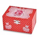 Children's Red Ballerina Shoes Themed Jewelry Box with Mirror