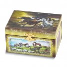 Children's Wild Horse Themed Musical Jewelry Box with Mirror