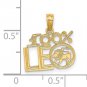 14K Yellow Gold or 14K White Gold 100% Leo Zodiac Charm