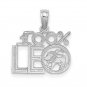 14K Yellow Gold or 14K White Gold 100% Leo Zodiac Charm